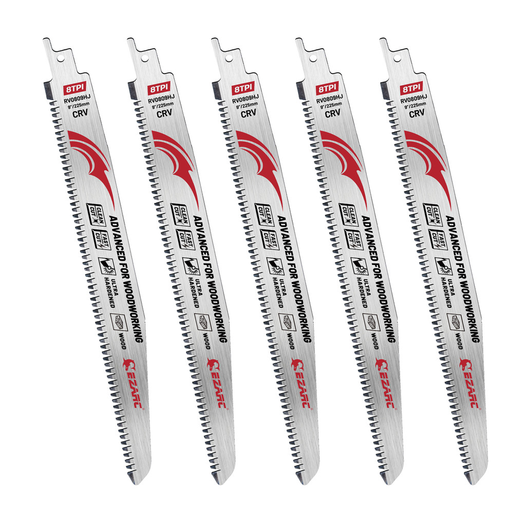EZARC 5pcs Reciprocating Saw Blade, 9 Inch Japanese Teeth Reciprocating Saw Blade, Wood Pruning Saw 