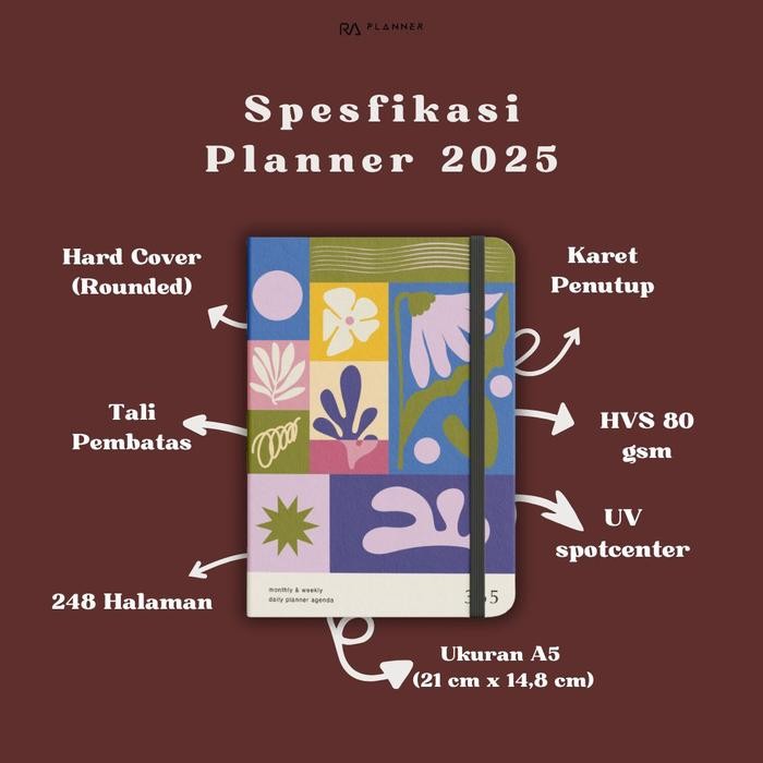 

Gilang_Store RA PLANNER 2025 - Buku Agenda 1 Tahun + Free 7 Journaling Kit