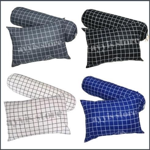 - SARUNG BANTAL SARUNG GULING MOTIF KOTAK HITAM/ABU/PUTIH/BIRU -