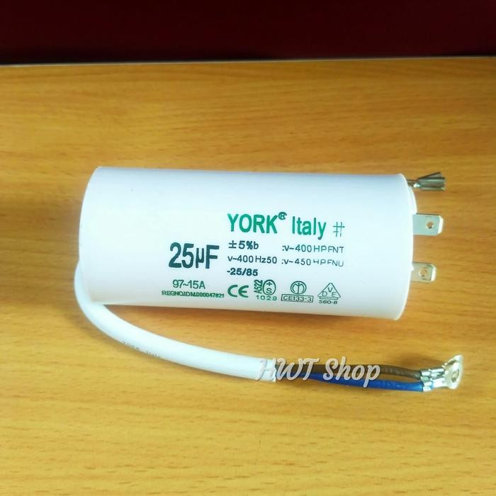 Kapasitor 25 Uf 450V York ~ Capacitor 25Uf 450V ~ Kapasitor Pompa Air Ready