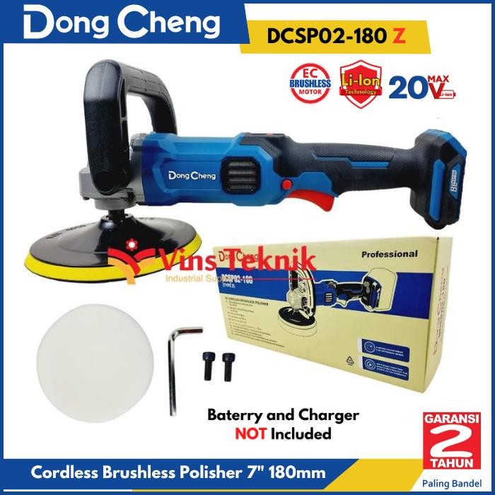 Cordless Brushless Mesin Poles Mobil Polisher DONGCHENG DCSP02-180Z