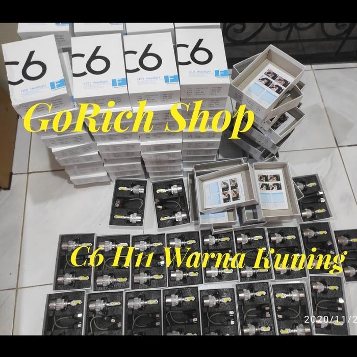 NEW ` LED FOGLAMP HEADLAMP C6 H11, H8, H9 YELLOW / KUNING