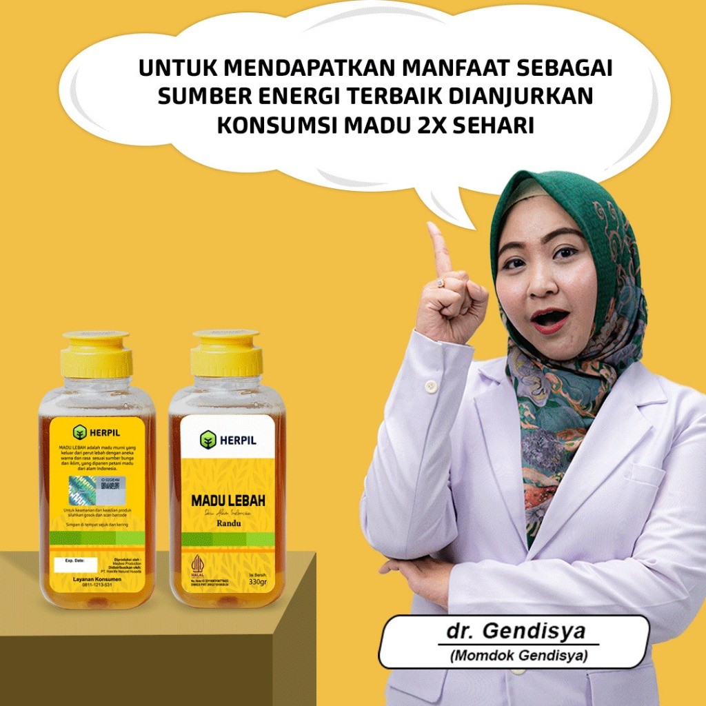 

Konter Makanan Herpil Madu Lebah 2 Botol 330 Gram, Madu Murni Fresh Nektar Multiflora 100% Dikemas