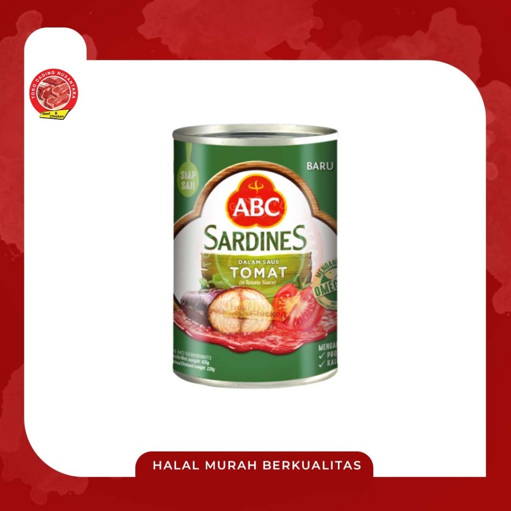 

Konter Makanan Abc Sarden Tomato Sauce 425Gr