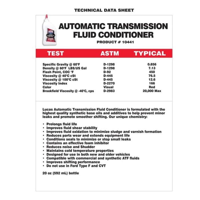 Lucas Oil ATF Conditioner / cairan transmisi matik-sisa pajangan