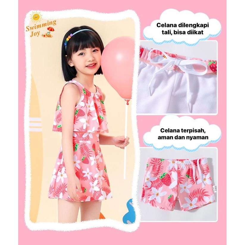 Baju Renang Anak Perempuan Sampai Remaja Lucu Two Pieces Strawberries
