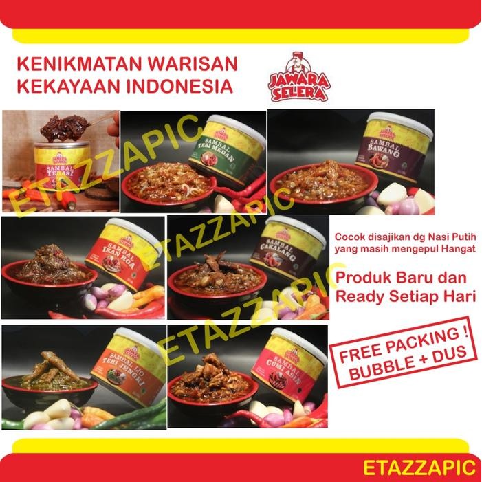 

Sambal Khas Indonesia Sambel Roa Cakalang Cumi Teri Bawang Terasi New