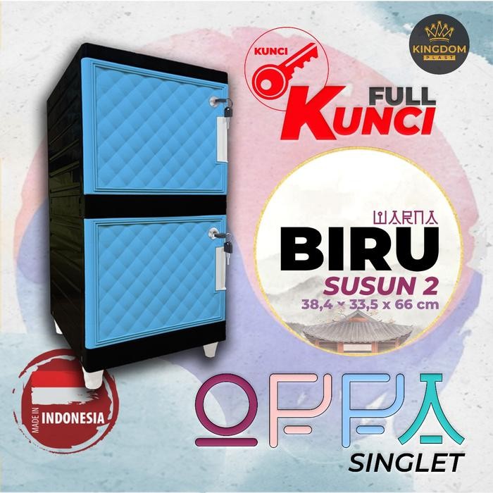 READY terlaris LEMARI RAK PAKAIAN KINGDOM OPPA SINGLET 2 SUSUN