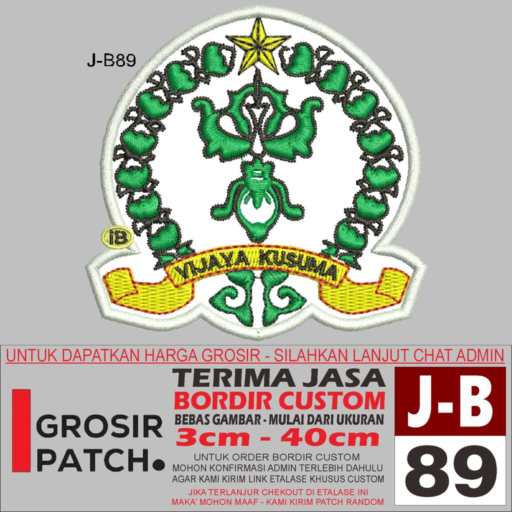 MB PATCH BORDIR LOGO J-B89 VIJAYA KUSUMA AKSESORIS/EMBROIDERY