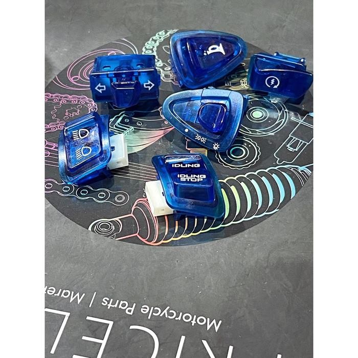 ORIGINAL [1SET] SAKLAR SET VARIASI ISI:6 BEAT FI WARNA TRANSPARAN TOMBOL SET WARNA AKSESS MOTOR