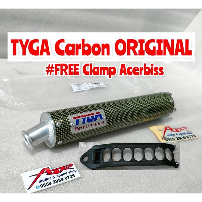 KNALPOT SILINCER TYGA CARBON & SILVER ORIGINAL 2 TAK NINJA R RR SS DLL