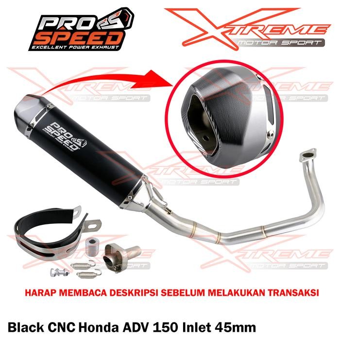 KNALPOT PROSPEED BLACK CNC ADV 150 STAINLESS FULLSYSTEM