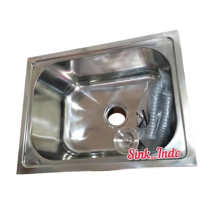 bak cuci piring stainless 1 lubang Kithen Sink Westafel Cuci piring 61