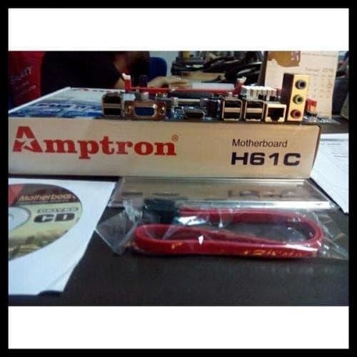 MOTHERBOARD AMPTRON H61 DDR3 SOCKET INTEL LGA 1155 VGA + HDMI BERKUALITAS