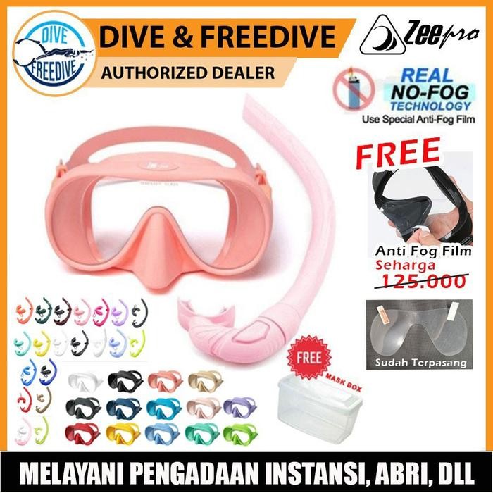 Paket Combo Set Mask M1 Zeepro Snorkel Nautilus Diving Freediving Dive