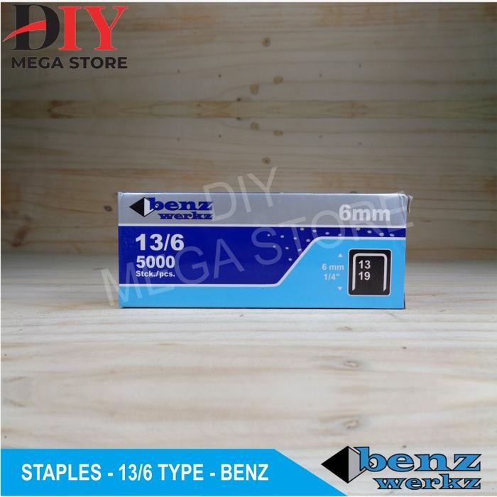 New Isi stapler 13/6 benz werkz staples tembak angin 5000 pcs isi staples