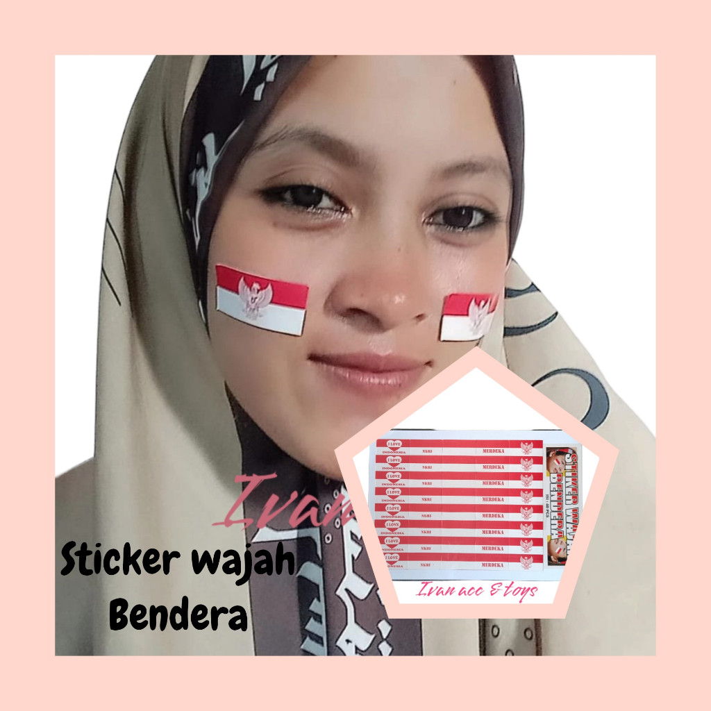 

MAINAN TERLARIS 40 PCS STICKER WAJAR BENDERA INDONESIA / STICKER WAJAH BENDERA GROSIR