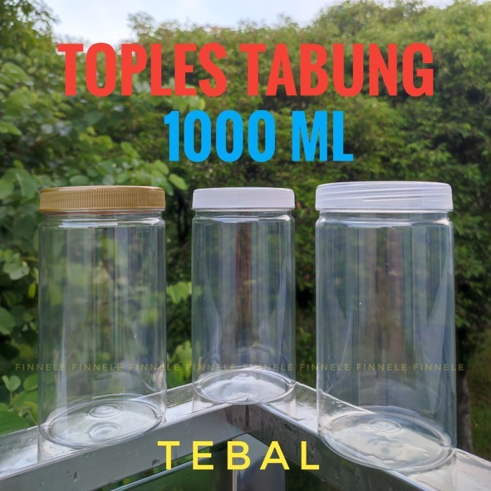 (Allthebest) Toples Plastik 1 Liter - Toples Tabung 1 Liter - Toples Kue Snack