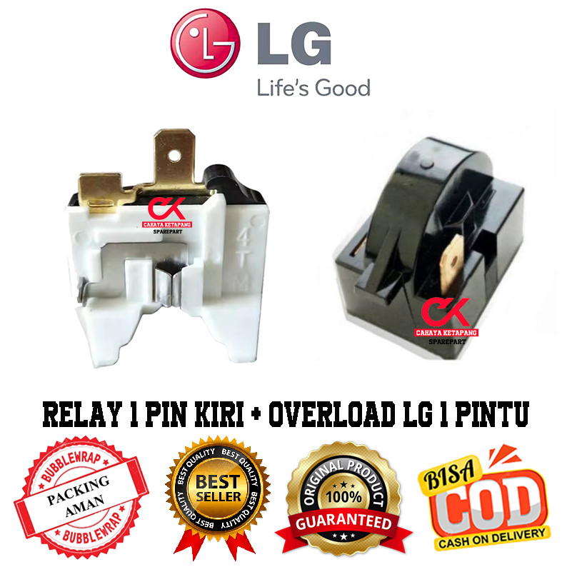 Relay 1 Pin Kiri + Ptc Overload Kulkas LG 1 Pintu / 2 Pintu