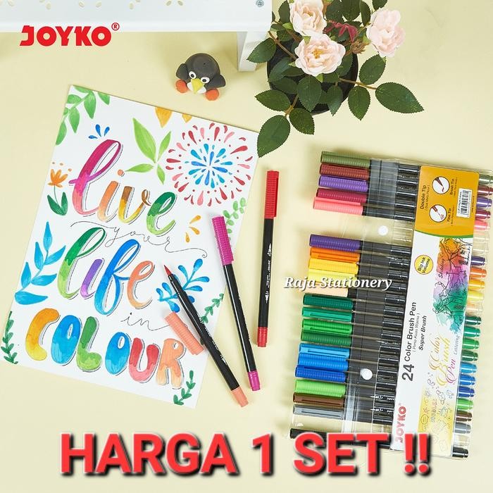 

Gilang_Store Joyko Colour Brush Pen 12 24 / Pena Kuas Warna Joyko Kaligrafi CLP-13