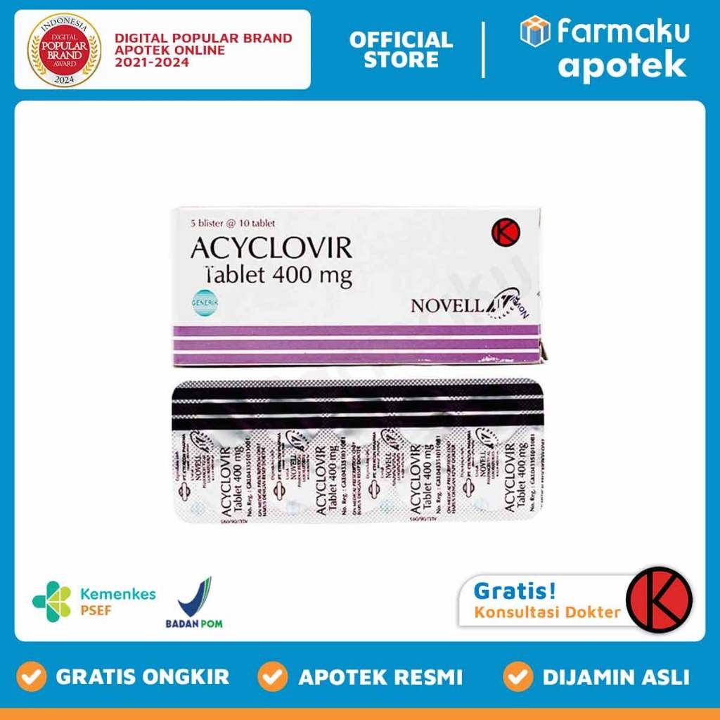 Acyclovir 400 mg Novell Strip 10 tablet
  - KGS