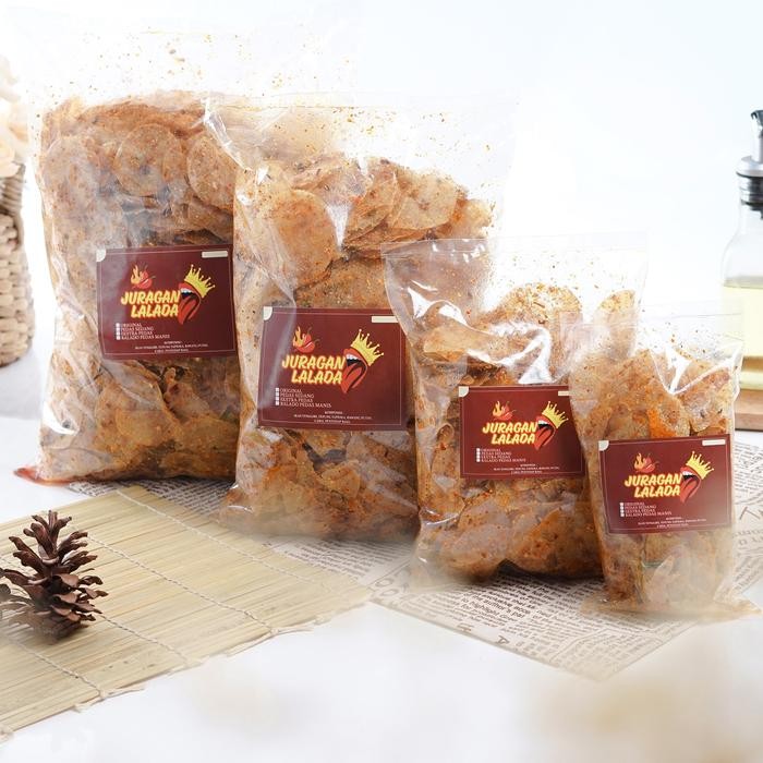 

KERIPIK KACA 1KG JURAGAN LALADA Food Snack Pedas Kripik Kripca Makanan Cemilan