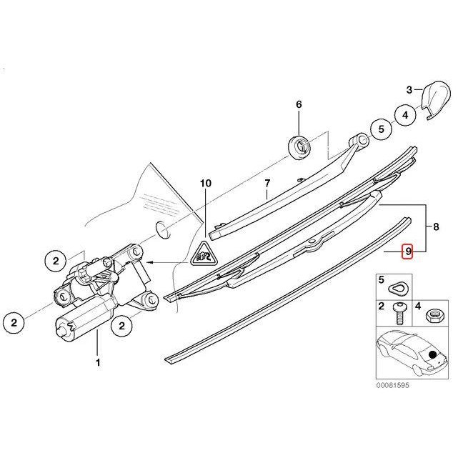 Terhemat Original Bmw E53 X5 Refill Karet Wiper Penghapus Kaca Belakang Mobil