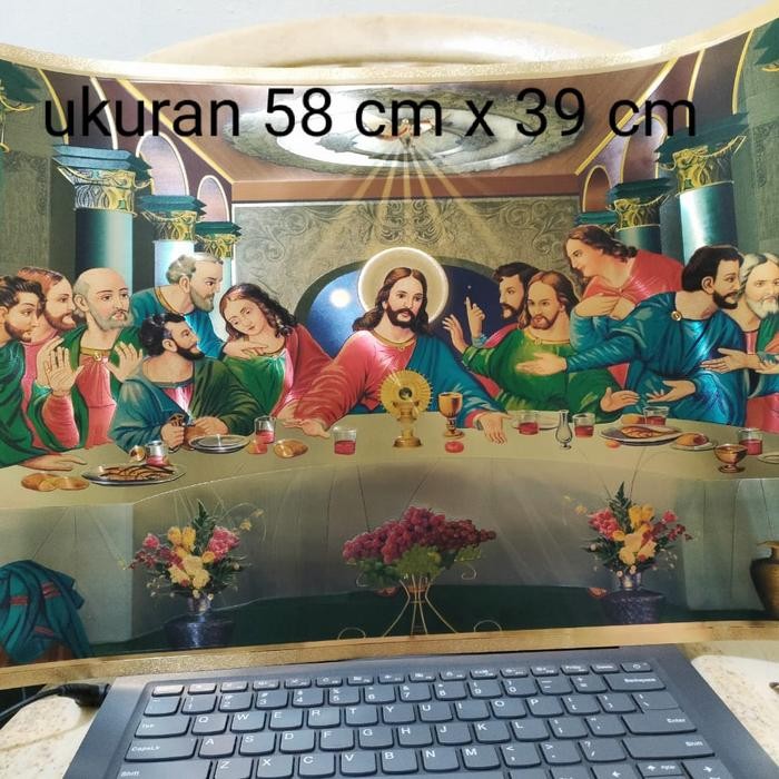 Stok Baru Pajangan dinding gambar 3D mekah perjamuan kudus bunda maria kaligrafi