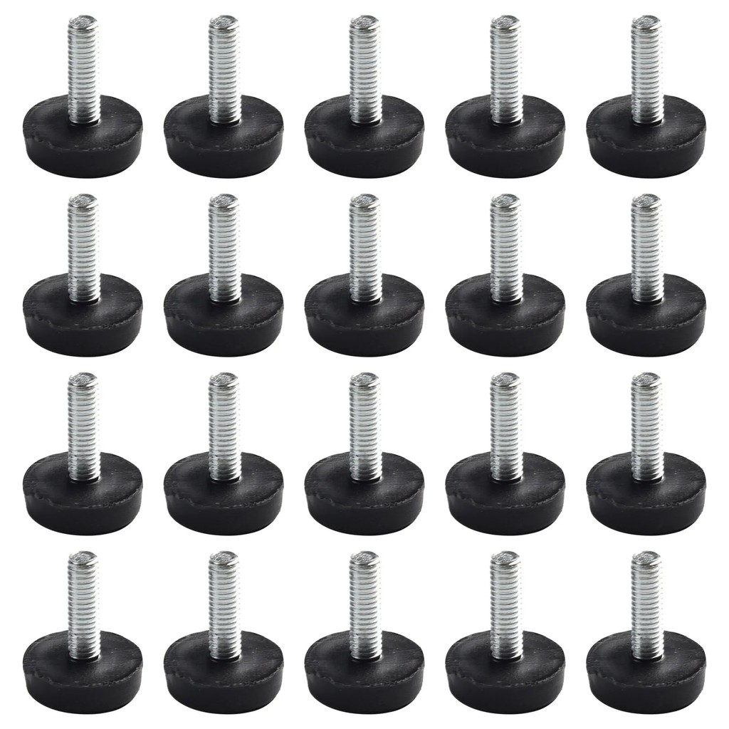 20pcs Screw On Type Leveling Feet Furniture Table Chair Glide Leveler Foot Adjustable M6 Furniture M