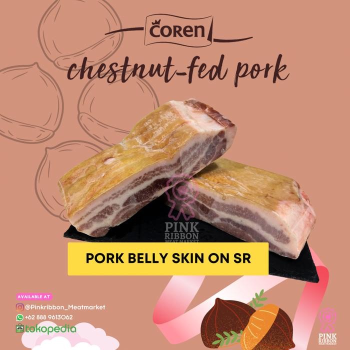 

(SELECTA - Coren spain) Pork Belly Skin On SR 1kg estnut Fed