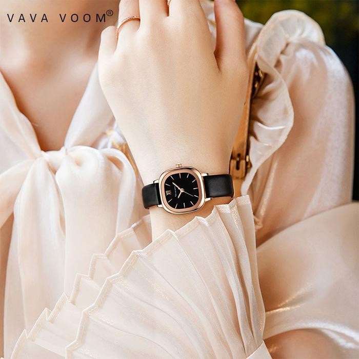 VAVA VOOM JAM TANGAN WANITA ORIGINAL GAYA ANGGUN JAM KUARSA TALI KULIT JAM TANGAN CEWEK JARUM