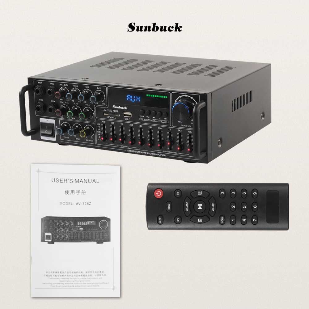 Sunbuck Audio Amplifier Bluetooth EQ Karaoke FM 2000W