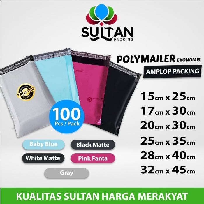 

GotSeef Polymailer pack POLOS amplop packing plastik RUSFET isi 100 polimailer