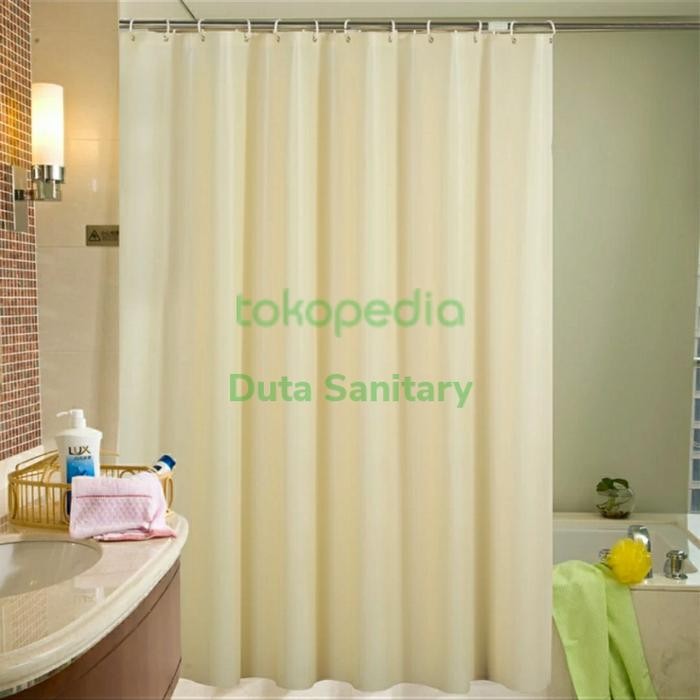 Shower Curtain 200X200 Textile/Shower Curtain Kain 200Cm/ Korden Ivory
