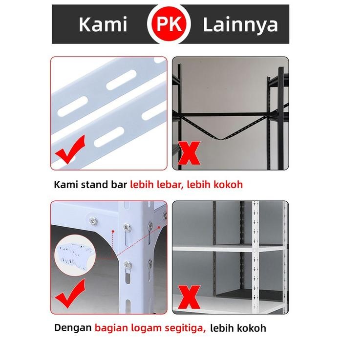 Rak Besi / Rak Besi Siku / Rak Susun / Rak Besi Siku 5 Susun / Rak Besi Serbaguna / Rak Penyimpanan