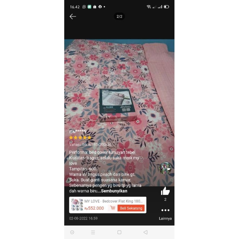 Retrorent Bedcover My Love 180X200 King Size Sprei Karet Tinggi 30Cm Selimut Tebal Extra Besar Bahan