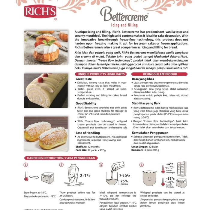 

JTTOP" RICH BETTERCREME 907 GR ICING AND FILLING