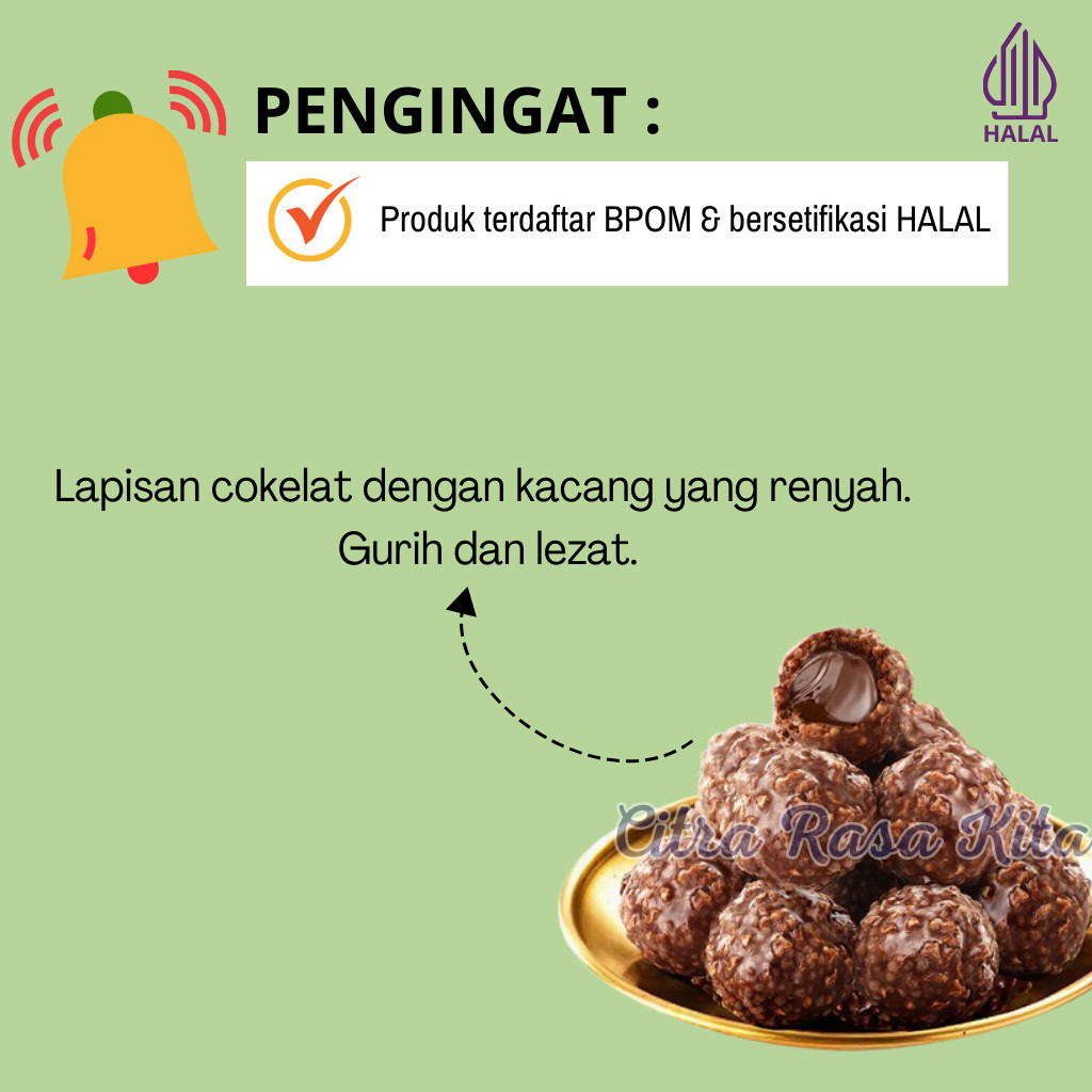 

Mamam_Asoy Halal Barly'S Peanut Chocolate Ball / Cokelat Bulat Dilapisin Kacang 65 & 195Gr
