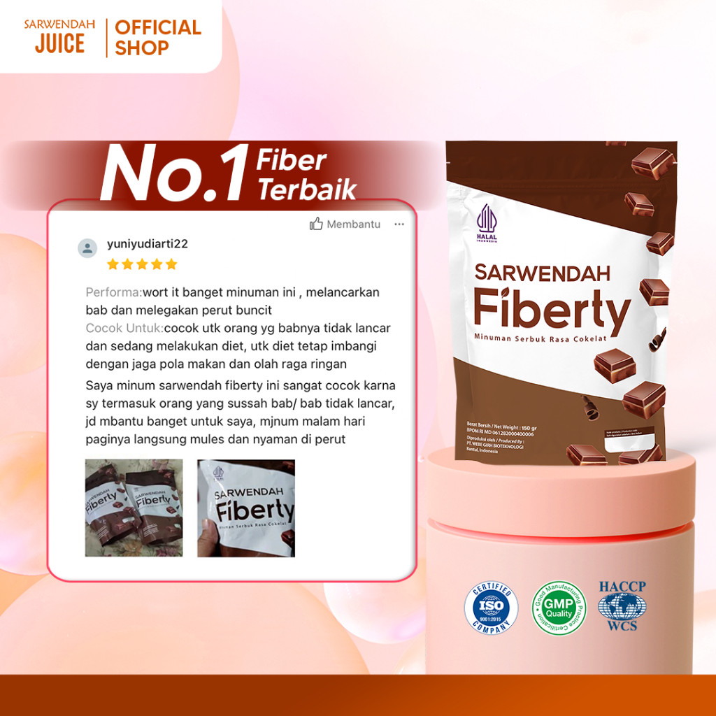

Mamam_Asoy Sarwendah Juice (Fiberty Cokelat 45Gr) Sarwendah Fiberty Rasa Cokelat 1 Pouch 45Gr