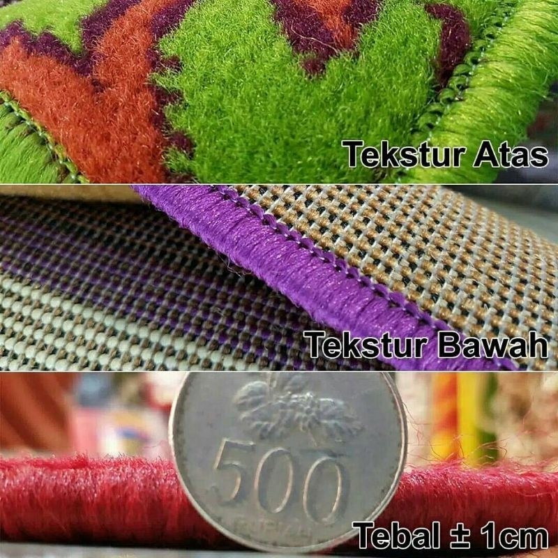 (Homelytouch Karpet Permadani Tebal Sekelas Moderno 160X210 Coklat, Maron, Hitam, Hijau