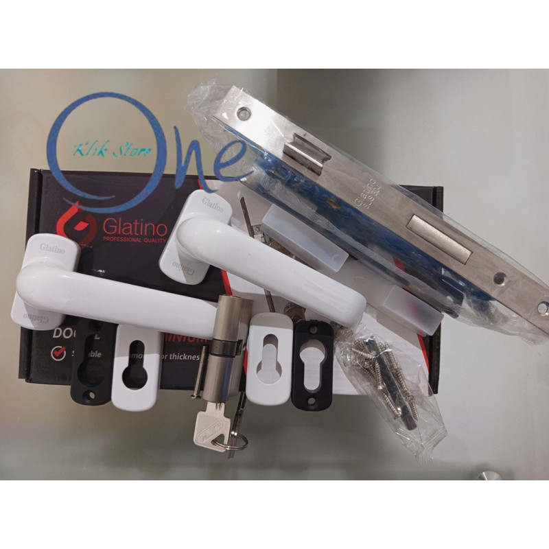 (Homelytouch Handle + Kunci Pintu Aluminium Glatino Glt 202