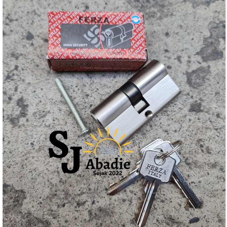 (Homelytouch (1 Pc) Ferza Cylinder Silinder Kunci Pintu Kuningan Putih / Kuning 32 X 60 Mm Besar Sj
