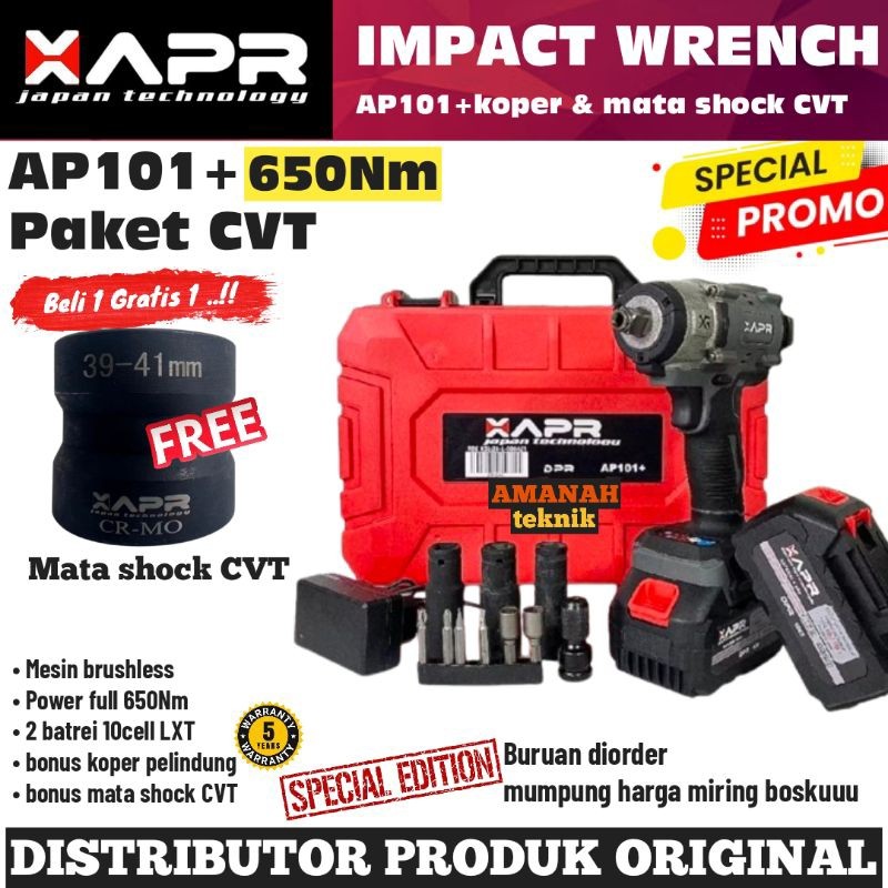 (Homelytouch Apr Ap101+ Paket Cvt Apr Raja Impact Mesin Impact Wrench 88V Ap101+ Apr Japan Quality