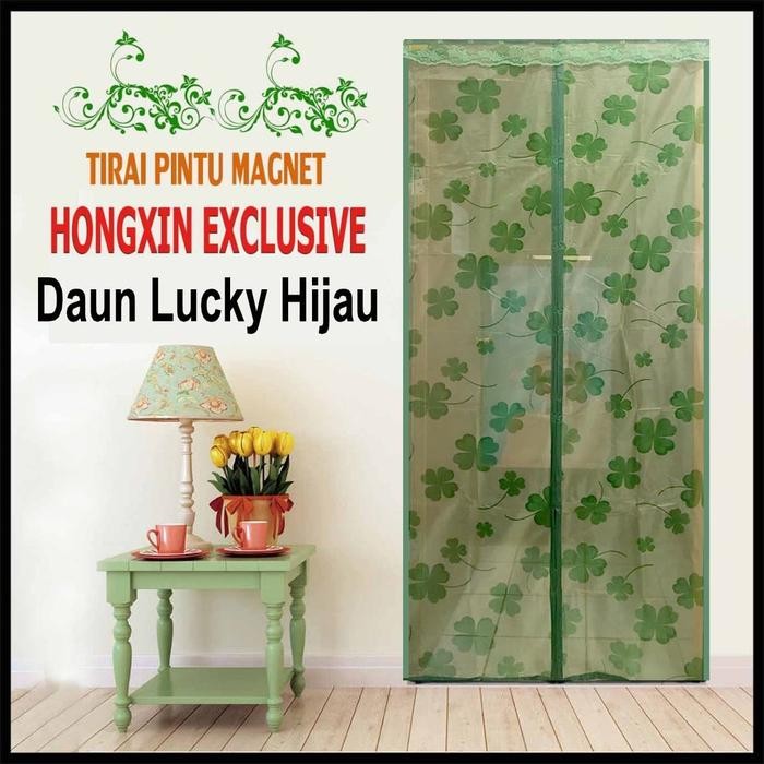 Tirai Pintu Magnet Hong Xin Daun Lucky Hijau