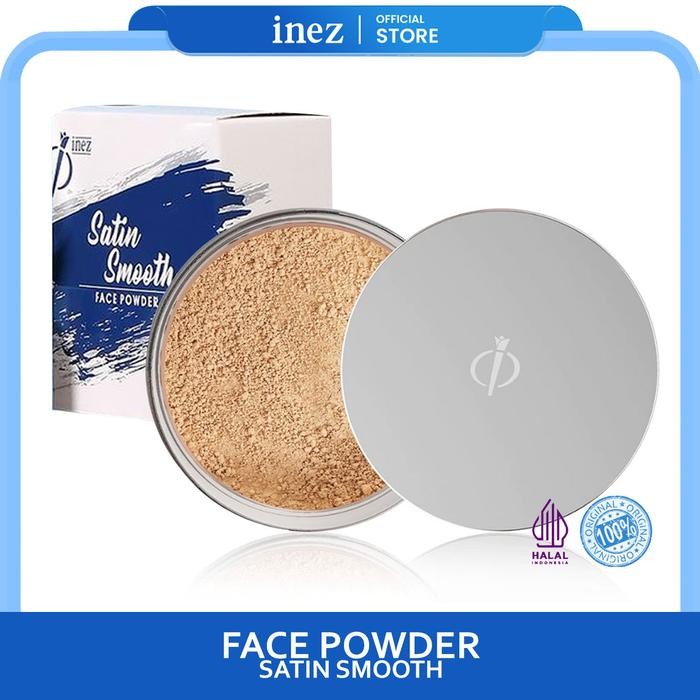 INEZ Bedak Tabur Satin Smooth Face Powder Inez Cosmetics Wajah Lightening Loose Powder Kosmetik *