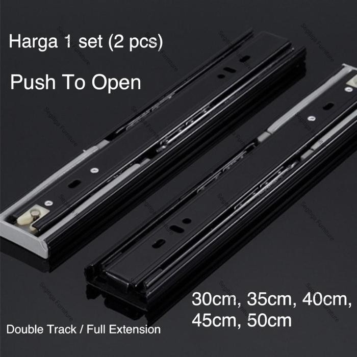 PREMIUM 1 SET Rel Laci Push To Open Double Track / Full Extension Push Open