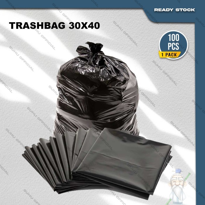PREMIUM Plastik Sampah TRASH BAG Kantong Sampah Hitam Ukuran 30X40