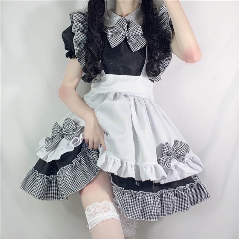 Anime Cartoon Cosplay Costumes Japanese Kwaii Maid Lingerie Dress Goth Clothes Women Punk Gothic