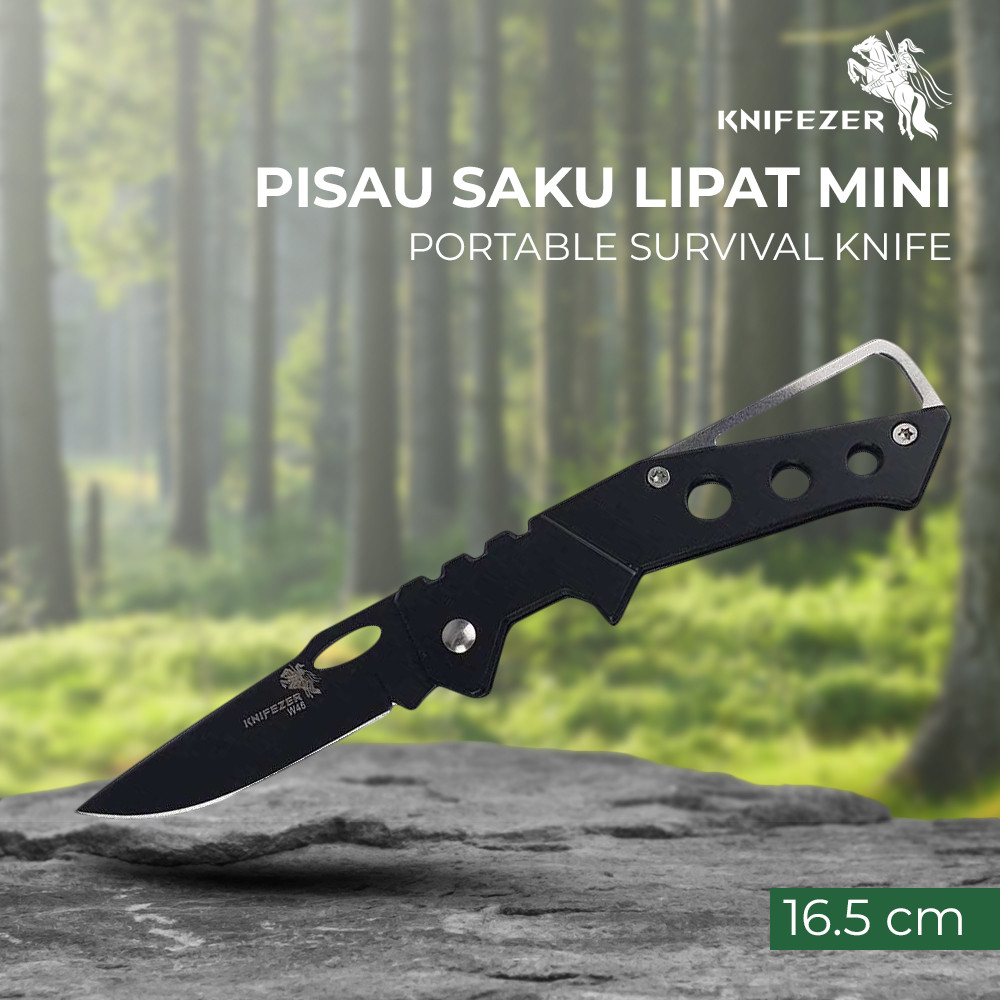 

Alat KNIFEZER Pisau Saku Lipat Mini Serbaguna Portable Knife Survival - W46 Potong