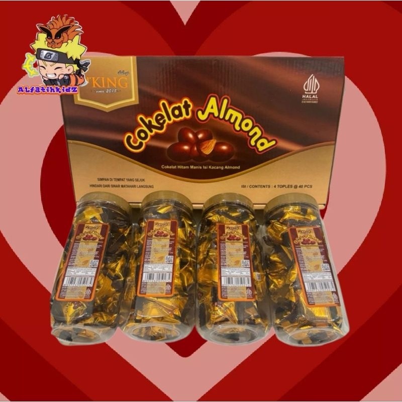 

Andrianbijaksana D'King Cokelat Almond Isi 4 Toples @ 40 Pcs 1Box